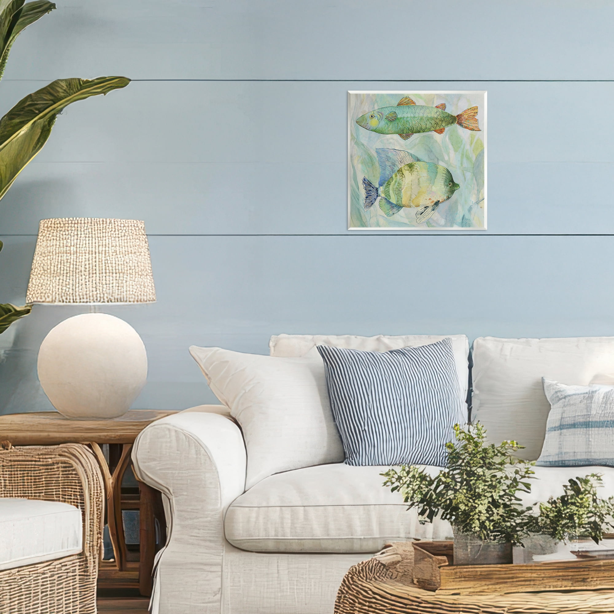 Stupell Industries Sweet Fish Duo Watercolor Wall Plaque Art, design by Lorenzo Collective
