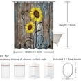 thumbnail image 4 of Sunflower Shower Curtain, Country Shower Curtain, Rustic Yellow Floral on Brown Door Fall Autumn Farmhouse 72W x 72H inch Shower Curtain with Hooks Western Fabric Waterproof Bath Curtain, 4 of 6
