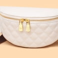 thumbnail image 2 of Bolsa Riñonera informal Rhombus para mujer, bandolera de piel de vaca con correa ancha (beige) Likrtyny Para Estrenar, 2 of 9