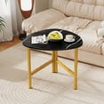 thumbnail image 2 of Gymax Triangle Coffee Table w/Metal Legs Industrial Center Table for Living Room, 2 of 9