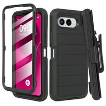 6goodeals Designed for REVVL 8 Phone Case with Belt Clip Holster & Built-In Screen Protector, Heavy Duty Rugged Full-Body Shockproof Protective Case, Defender Cover for T-Mobile REVVL 8 Pro Black