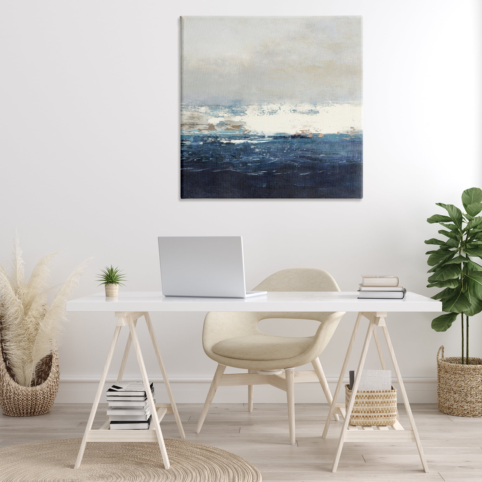 Stupell Industries Abstract Ocean Tide Abstract Painting Gallery Wrapped Canvas Art Print Wall Art, 36 x 36
