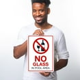 thumbnail image 2 of No Glass in Pool Area Pool Sign, 10x14 Aluminum, 2 of 8