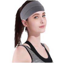 TEAJOPSUU 1 Pack Headbands for Women Stretchy Non Slip Soft Cotton Cloth Hair Bands Elastic Wide Headbands Workout Yoga Sport Headbands B-Dark Gray