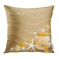 thumbnail image 1 of BSDHOME Beige Sea Shells and Starfishes on Sand Beach Pillow Case 16x16 Inches Pillowcase, 1 of 1