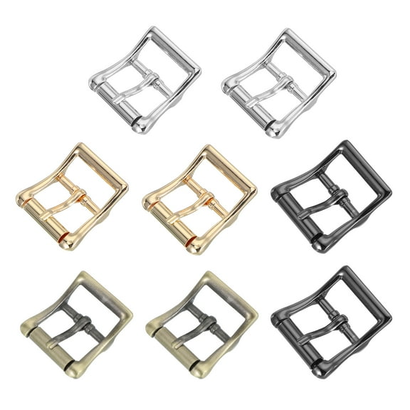 Uxcell Single Prong Belt Buckle, 1.2 Inch Metal Center Bar Oval Replacement Buckle for Leather Hardware - Oval (8 Pack, Bronze/Black)