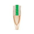 thumbnail image 3 of ANGARA Natural Channel-Set Square Emerald and Diamond Half Eternity Band in 14K Rose Gold for Women (Size-2.5mm) | May Birthstone, Birthday, Anniversary, Jewelry Gift for Women | Natural Emerald Ring, 3 of 9