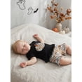 thumbnail image 5 of Cjfdfy Toddler Baby Girl Halloween Outfit Infant Baby Girls Summer Fall Clothes 6 12 18 24 Months 2 3 4 Years Pumpkin Face Print Ruffled Trim Short Sleeve T Shirt Tops and Camouflage Shorts Set, 5 of 9