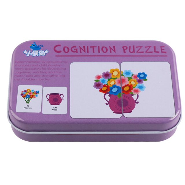 Vogacara Gran oferta, rompecabezas cognitivos para bebés y niños, juguetes para niños pequeños, caja de hierro, tarjetas, juego a juego, Type5 NO5