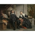 thumbnail image 2 of Jan de Bray 14x12 Black Ornate Wood Framed Double Matted Museum Art Print Titled: Abraham Casteleyn and His Wife, Margarieta Van Bancken (1663), 2 of 5