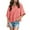 Pink, variant on Women's Summer Tops Casual Crew Neck Blouse Batwing Basic Half Sleeve Loose Fit Cute Flowy Shirts