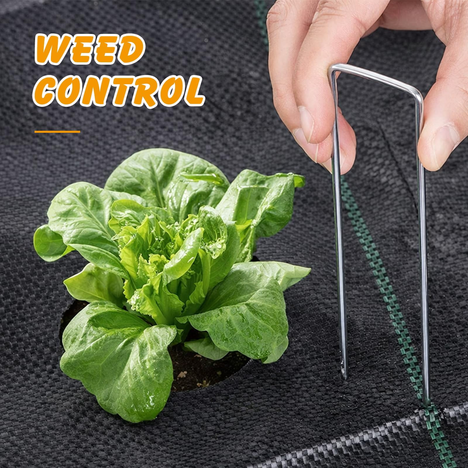 4ft X 100ft Weed Barrier Landscape Fabric  3.2oz Woven Ground Cover For Gardening & Landscaping With 30 U-shaped Stakes (2-pack 4x50ft)
