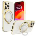 thumbnail image 4 of Innens Case with Screen Protector and Built-in Lens Protector for iPhone15/15 Plus/15 Pro/15 Pro Max Magnetic Plating Cover, White, 4 of 16