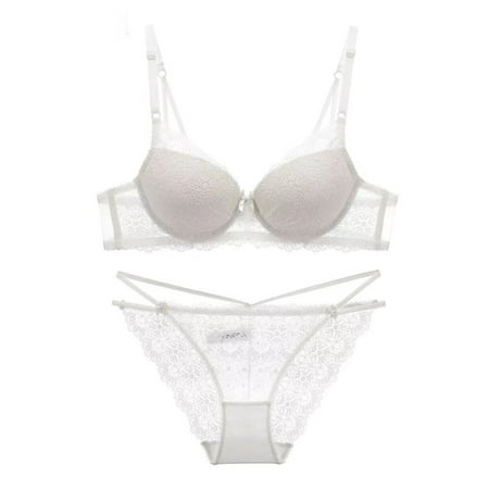 

Sherrylily Fashion Women Vintage Lace Bralette 2 Pcs Sets Pure Color Adjustable Bralettes Bras Suits