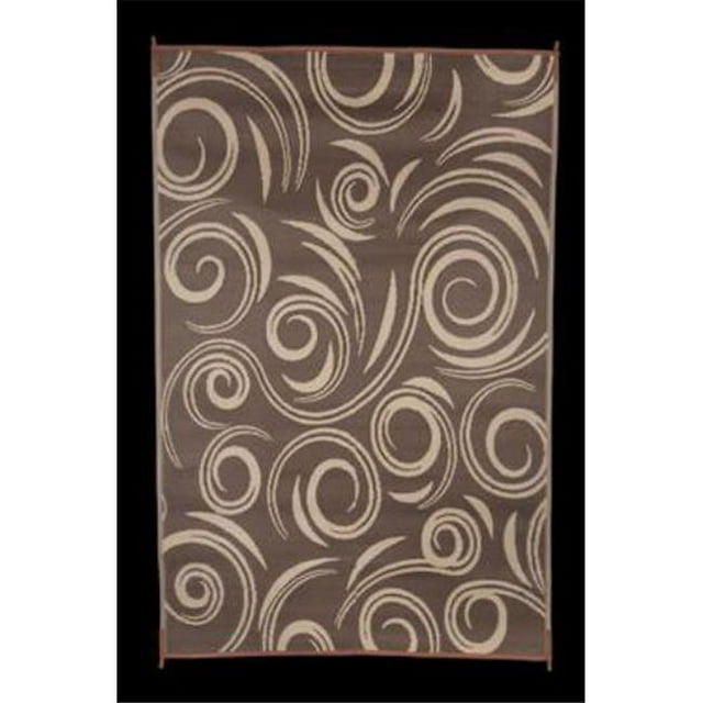 8 x 20 ft. Reversible RV Outdoor Patio Mat, Brown & Beige