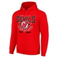 thumbnail image 2 of Men's Starter Red New Jersey Devils Team Logo Graphic Fleece Tri-Blend Pullover Hoodie, 2 of 3
