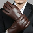 thumbnail image 5 of UJNDER Versatile Windproof and Thick Cold Leather Gloves for Male and Female 2025 Autumn and Winter Solid Color Handwear Brown, 5 of 5