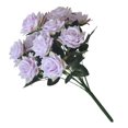 thumbnail image 2 of Cateissary Un ramo de 12 cabezas de rosas artificiales, flores de seda de imitación, decoración de boda, flores para decoración del hogar Flores artificiales púrpura, 2 of 6