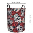 thumbnail image 2 of DouZhe Waterproof Collapsible Large Laundry Baskets, Vintage Red Rose Skull Prints Circular Hamper with Handles, 2 of 6
