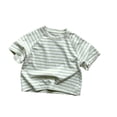 thumbnail image 1 of Plebaso T-Shirts d'Été pour Garçons et Filles en Coton Rayé T-Shirts Décontractés à Manches Courtes Col Rond Confortables, 1 of 3