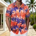 thumbnail image 3 of Hawaiian Shirt for Men Summer Short Sleeve Button Up Notch Collar Tropical Print Beach Shirts Vacation Outfits, 3 of 5