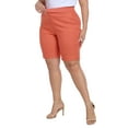 thumbnail image 5 of HDE Plus Size Bermuda Shorts Mid Rise 10" Inseam Pull On Shorts with Pockets Dark Coral - 4X, 5 of 6