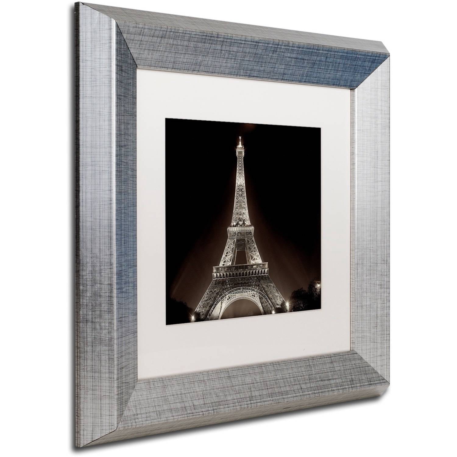 Trademark Fine Art "Tour Eiffel II" Canvas Art by Alan Blaustein, White Matte, Silver Frame