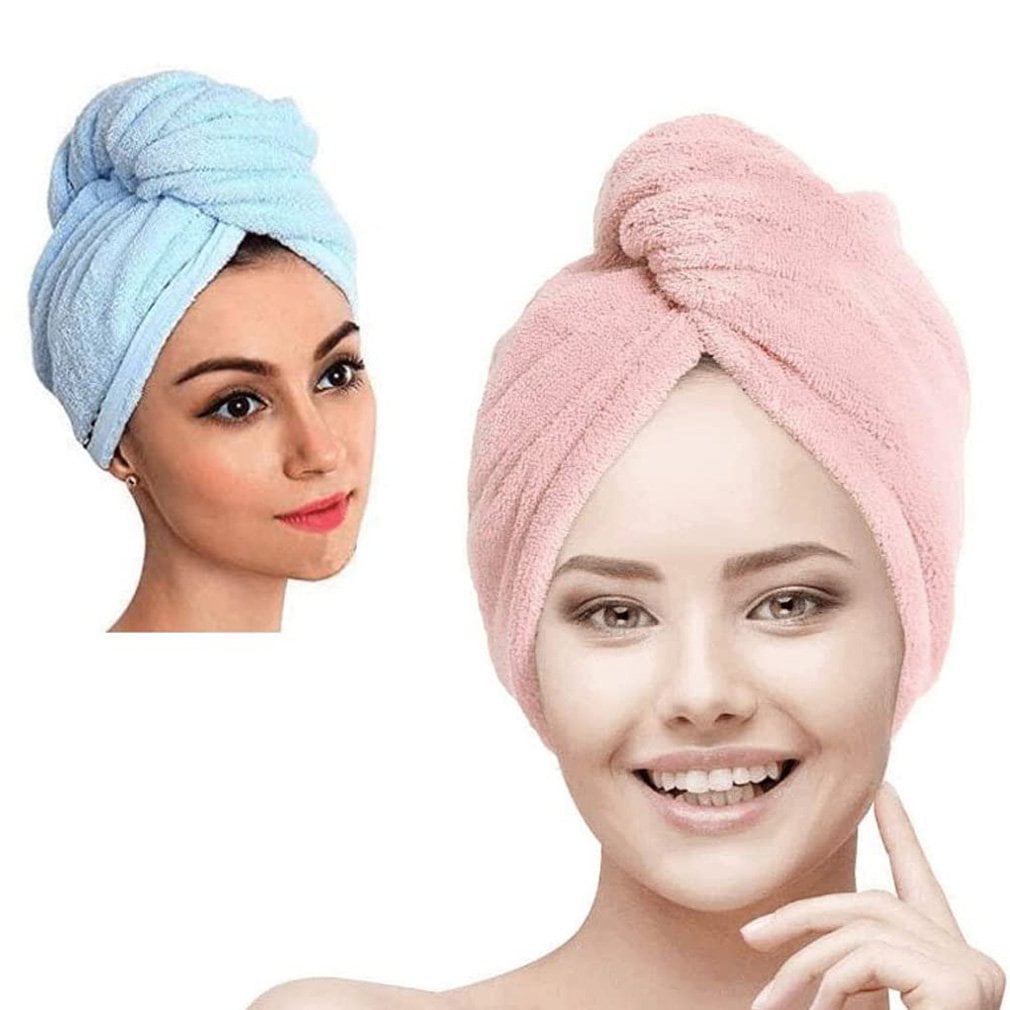HK Fast Dry Microfiber Bowknot Hair Towel Head Wrap Bath Spa Cap Absorbent Fine 