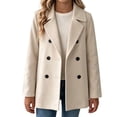 thumbnail image 3 of BXJX Girls Peacoats Size 10-12, Long Sleeve Casual Lapel Collar Double Reasted Kids Mid-length Outerwear, 3 of 9