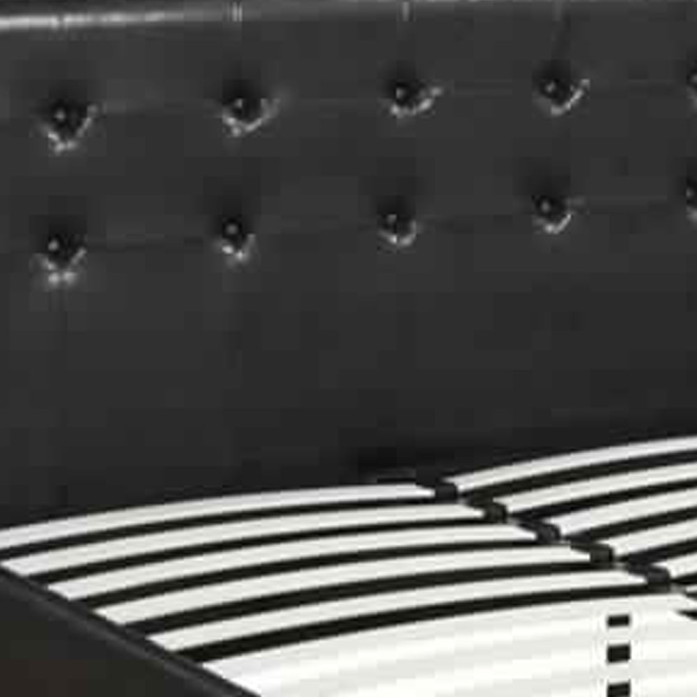 Vivid Full Bed WithDrawer,Black Pu - Saltoro Sherpi
