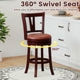 thumbnail image 4 of Kadyn Swivel Barstools Set with High Backs and Footrests, 26 Inch Counter Height Stools for Home Bar, Kitchen with Supportive Backrest, Brown, 4 of 6