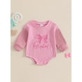 thumbnail image 4 of My First Valentines Day Outfit Baby Girl Boy Sweatshirt Bubble Romper Heart Sweater One Piece Bodysuit Spring Clothes, 4 of 9