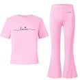 thumbnail image 2 of Fnooota Girls Summer Outfit Sets, Casual Printed Short Sleeve Kids' Clothing Sets Girls' 2 Piece Sets Pink Size 10, 2 of 6