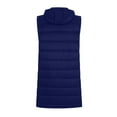 thumbnail image 6 of MOJOGO Women's Puffer Vest Quilted Snap Sleeveless Mid-Length Outwear Jackets Warm Fall Winter Down Coats with Hood Navy S, 6 of 6