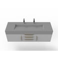 thumbnail image 3 of Nile 60" Gray Wood Floating Vanity with Gray Top and Gold Trim, 3 of 10