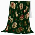 thumbnail image 2 of Christmas Cocoa Mugs with Stockings Candles Mittens and Pinecones, Cozy Holiday Style for Cocoa Lovers, Warm Flannel Blanket for Family Room and Guest Room, Christmas Gift, Home Decor, 2 of 9