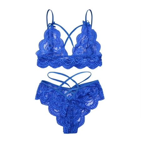 

TANGNADE Lingerie For Women Women s Lace Sexy Gathered Thin Wireless Bra Set Lingerie Underwear Pajamas Set