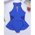 thumbnail image 3 of DPOIS Kids Girls Sparkly Rhinestone Gymnastics Bodysuit Ballet Leotard Dress Blue 16, 3 of 7