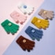 thumbnail image 5 of Guantes de otoño e invierno para niños, resistentes al frío y abrigados, con hebilla de cara sonriente para niños, guantes de punto de lana de cinco dedos para bebés, 5 of 6