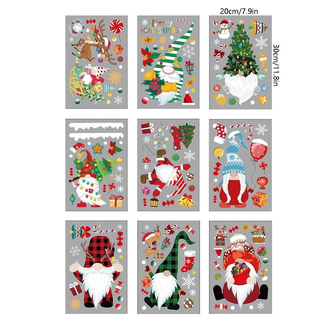 pegatinas navideñas para ventana de gnomo, pegatinas de cristal para ventana, decoración para fiesta de Navidad