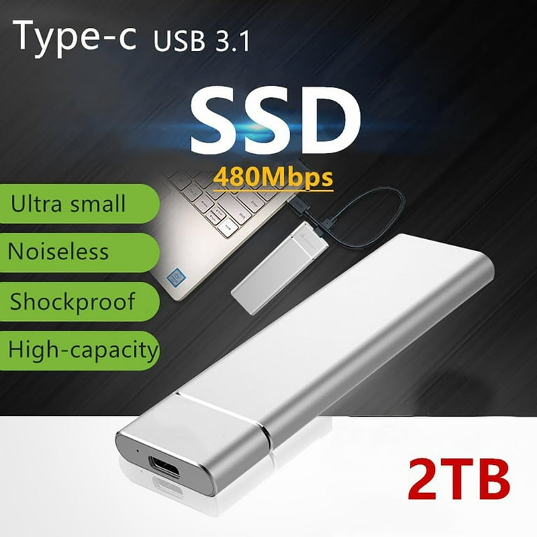 High Speed Mini External Hard Drive SSD USB 3.0 Portable External Solid  State Drives TYPE-C Mobile SSD