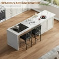 thumbnail image 5 of Bar Stools Set of 4,Wooden Barstools, Faux Leather Upholstered Bar Chair with Back & Footrest & Thick Cushion,Counter Height Bar Stools for Kitchen Island Apartment, 5 of 9