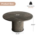 thumbnail image 2 of Finmind 47-inch Round Conference Table for 4-6 People, Wooden Meeting Table with Sturdy Metal Base for Conference Room, Black Brown, 2 of 8