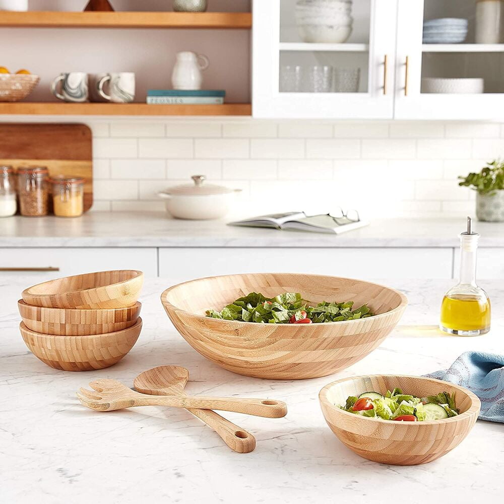 Corrigan Studio® Bamboo Fiber Salad Bowl With Servers Set - Large