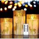 thumbnail image 1 of Juego de 3 velas LED de cristal con temporizador de 6 horas, velas de pilar para decoración de primavera, H10cm/ 12,5cm/ 15cm, 1 of 5