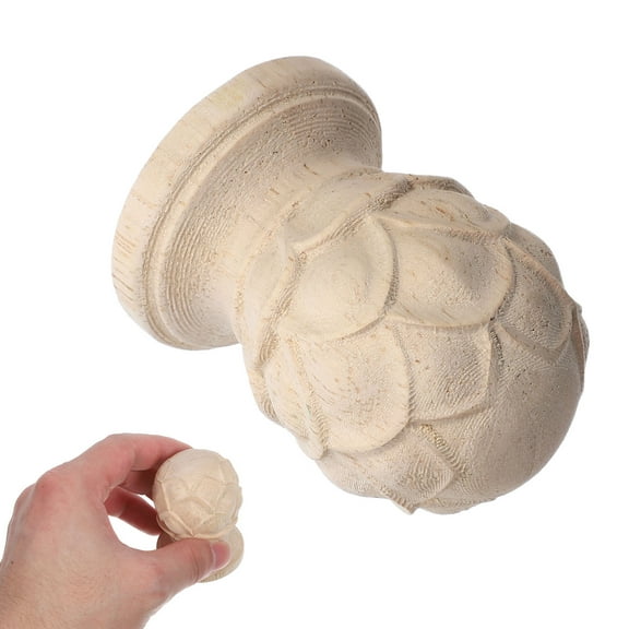 IBASETOY Wooden Finial for Home Decor Pineapple Design Bedpost Curtain Rod Elegant Style