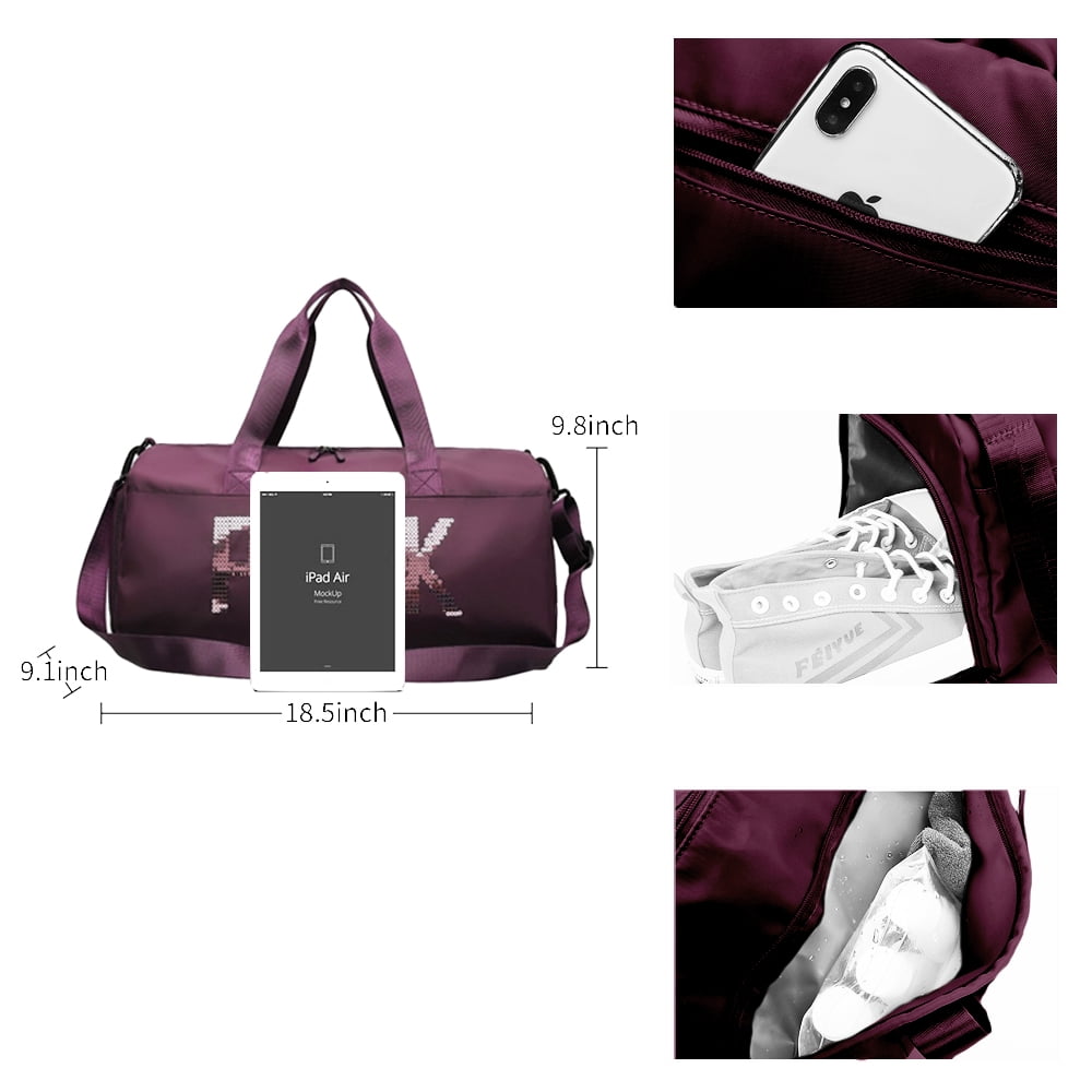 Gym Bag Travel Sports Duffel Bag for Men and Women Weekender Bag Workout Tote Bag with Dry Wet Pocket & Shoes Compartment