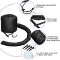 thumbnail image 3 of BUZIFU Bonnet Hair Dryer Attachment Black Hair Drying Cap Hand Free Adjustable Bonnet Hood Dryer Attachment with Light Blue Hair Towel and 4 Black Hair Clips for Hair Treatments Deep Condition, 3 of 6