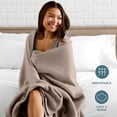 thumbnail image 4 of Bare Home Polar Fleece Bed Blanket - Lightweight - Premium Fleece - Throw, Taupe, 4 of 10