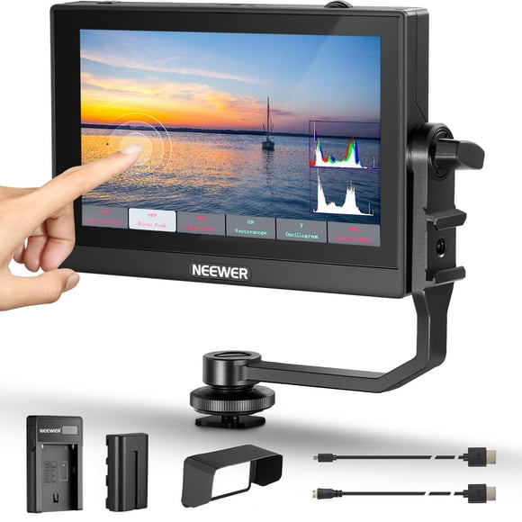 NEEWER F500 5.5 Inch Camera Field Monitor, HDR Touch Screen with 3D LUT, Waveform, Vector Scope, Full HD 1920x1080 IPS 4K HDMI Loop in/Out DSLR Video Peaking Focus Assis